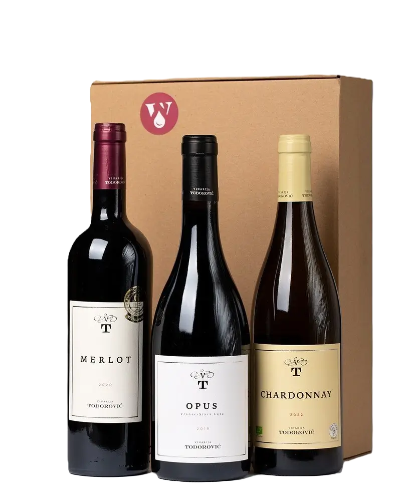 pacote Merlot, Opus, Chardonnay