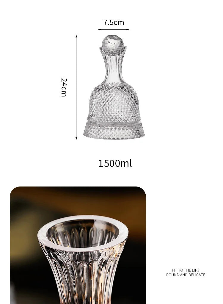 DECANTADOR DE VINHO EM CRISTAL GIRATORIO
