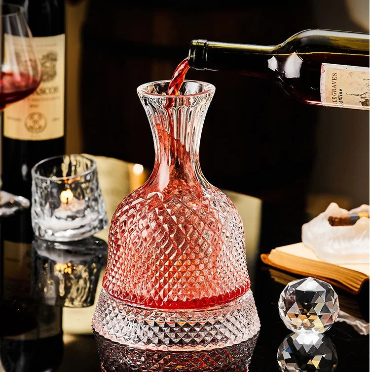 DECANTADOR DE VINHO EM CRISTAL GIRATORIO