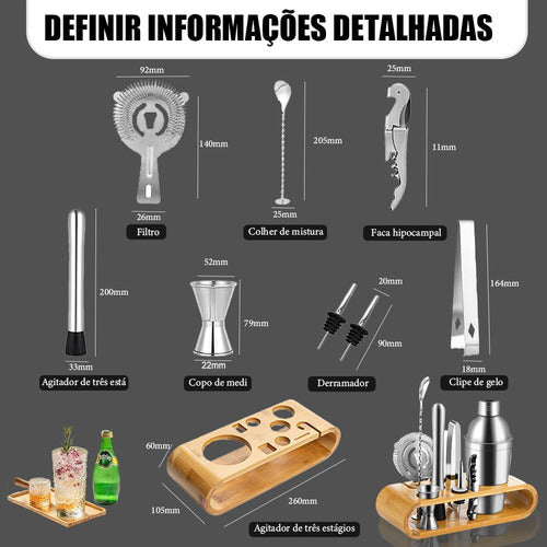 Kit Coqueteleira Inox Utensilios Barman Bar Para Caipirinha