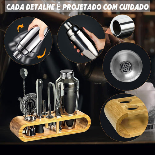 Kit Coqueteleira Inox Utensilios Barman Bar Para Caipirinha