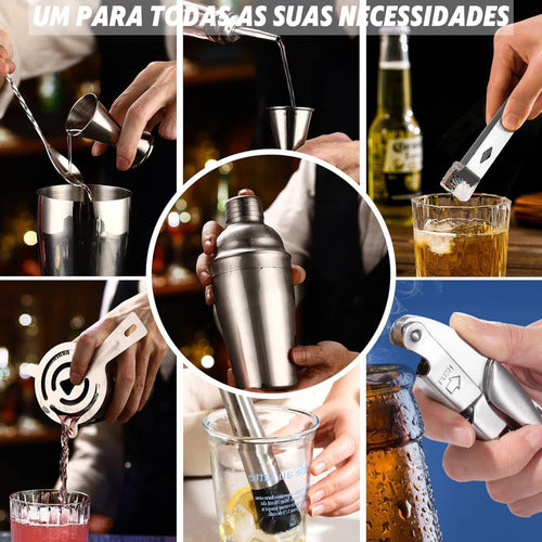 Kit Coqueteleira Inox Utensilios Barman Bar Para Caipirinha