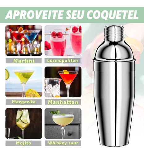 Kit Coqueteleira Inox Utensilios Barman Bar Para Caipirinha