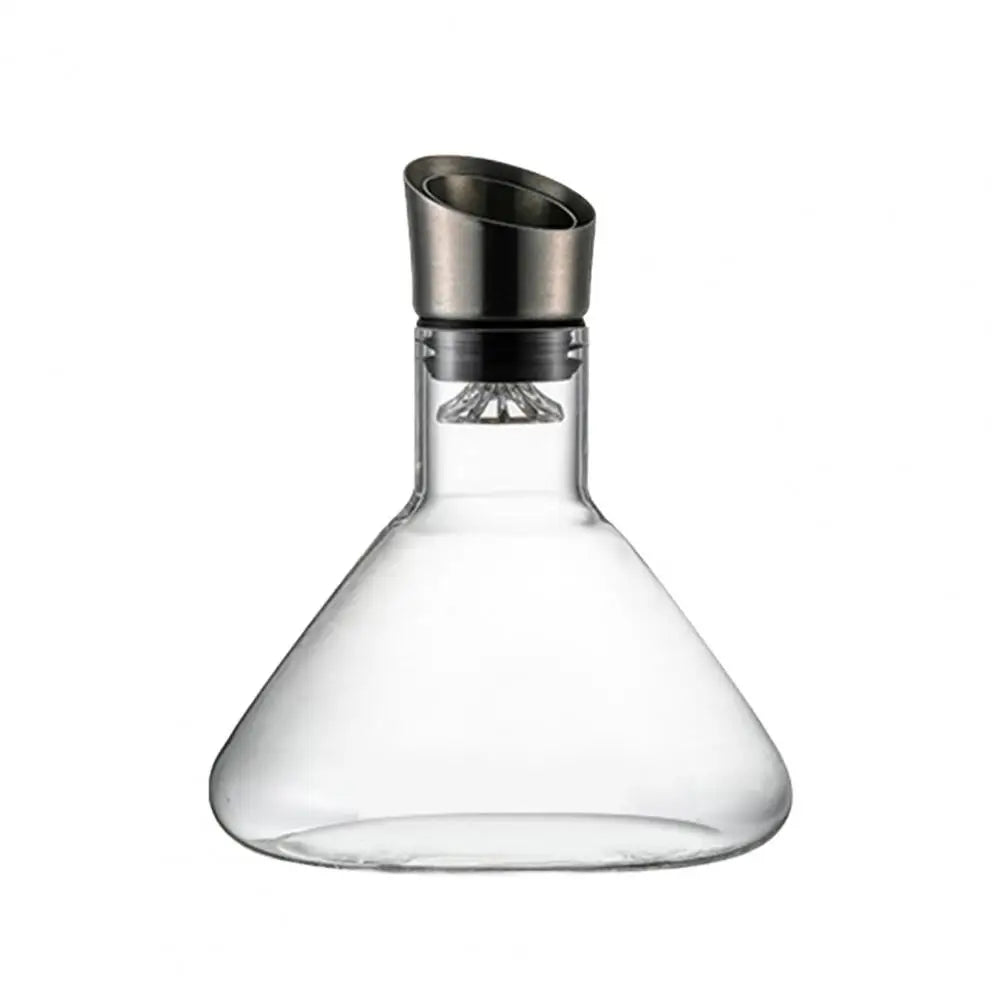 Decantador de vinho de vidro com aerador, filtragem de aço inoxidável