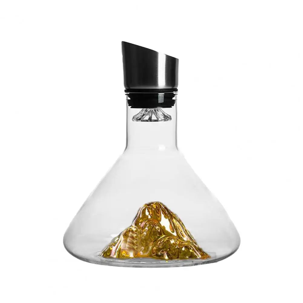 Decantador de vinho de vidro com aerador, filtragem de aço inoxidável