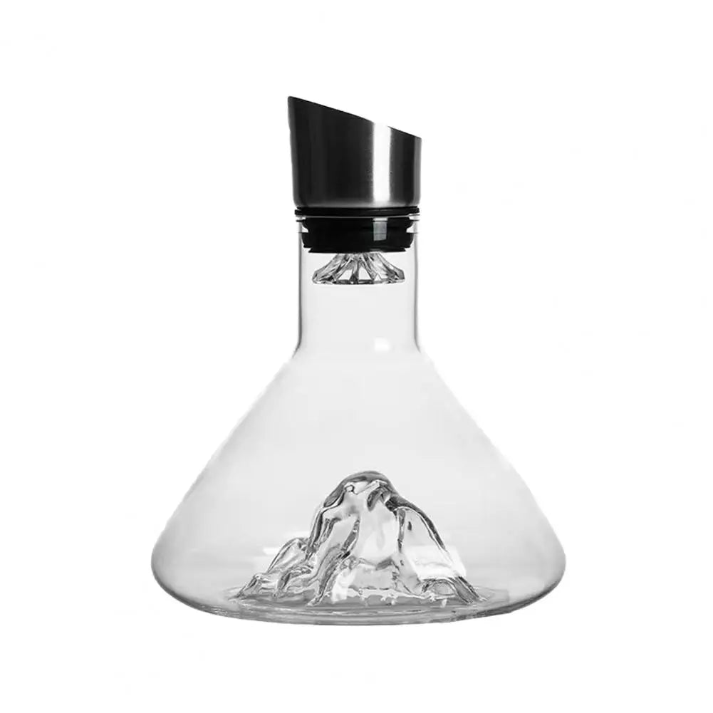 Decantador de vinho de vidro com aerador, filtragem de aço inoxidável